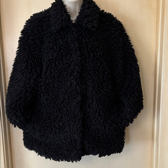 Audrey 3+1 Cozy Black Teddy Jacket size S - Picture 4 of 10